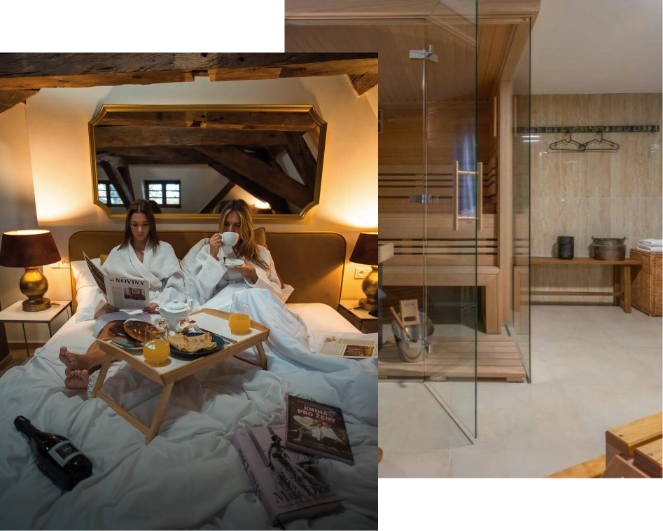 Foto pokoje a wellness v Zámeckém Hotelu